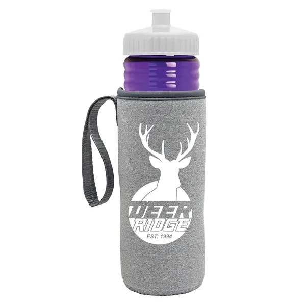 24 oz. Sports Bottle & Caddy - Push-Pull Lid... from ASI 40480 Koozie Group