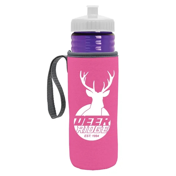 24 oz. Sports Bottle & Caddy - Push-Pull Lid... from ASI 40480 Koozie Group