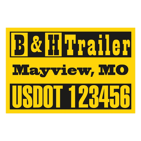 Rectangle with square corners truck signs & equipment decal 12 1/4"... from ASI 56950 Gill Studios Inc / Gill-Line®