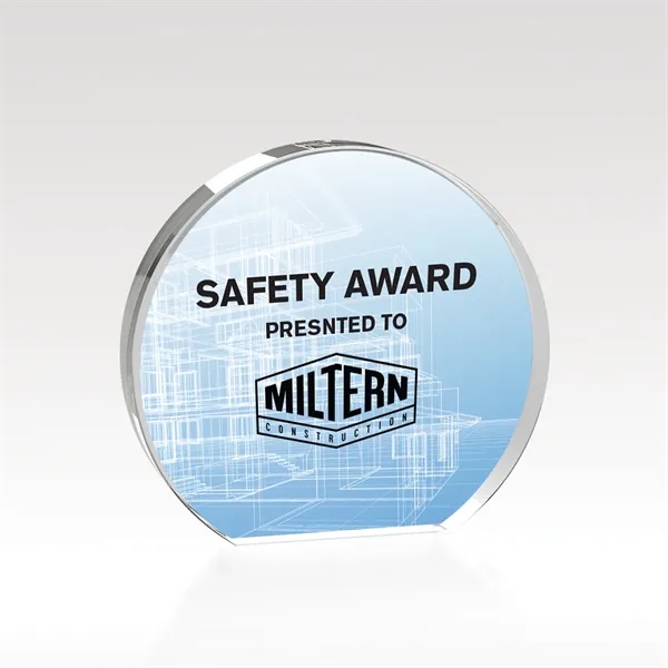 Showcase your brand with this circle acrylic award, designed to highlight... from ASI 93986 Visions/Awardcraft