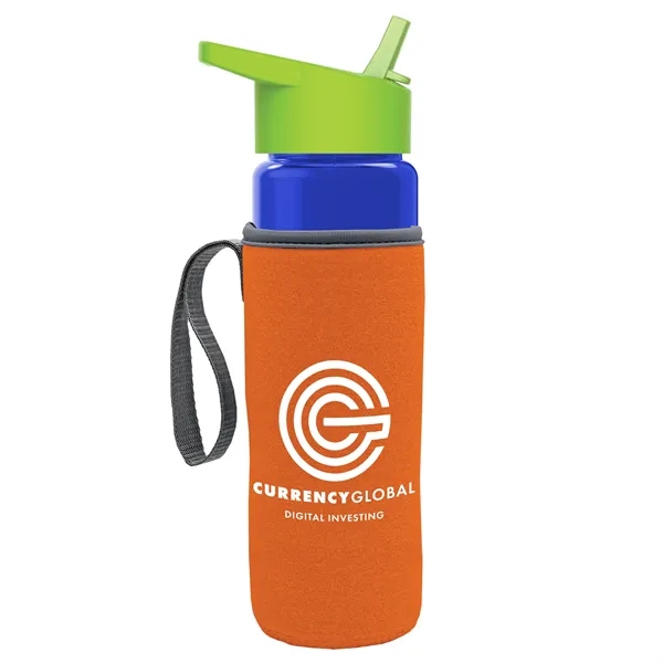 24 Oz Bottle- Flip Straw Lid & Insulator Caddy... from ASI 40480 Koozie Group