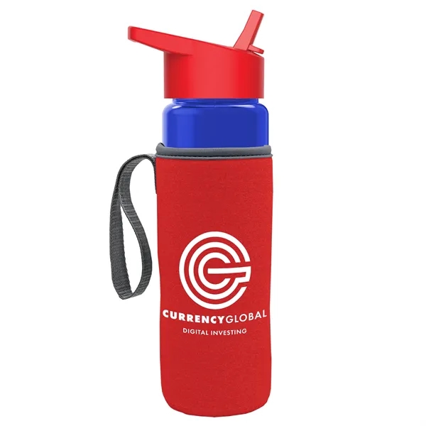 24 Oz Bottle- Flip Straw Lid & Insulator Caddy... from ASI 40480 Koozie Group
