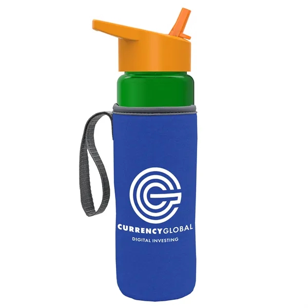24 Oz Bottle- Flip Straw Lid & Insulator Caddy... from ASI 40480 Koozie Group