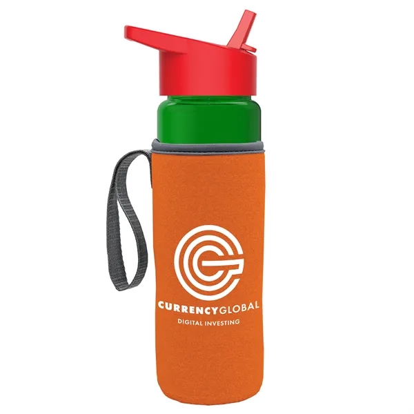 24 Oz Bottle- Flip Straw Lid & Insulator Caddy... from ASI 40480 Koozie Group
