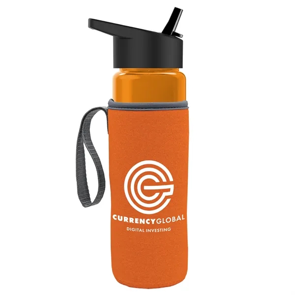 24 Oz Bottle- Flip Straw Lid & Insulator Caddy... from ASI 40480 Koozie Group