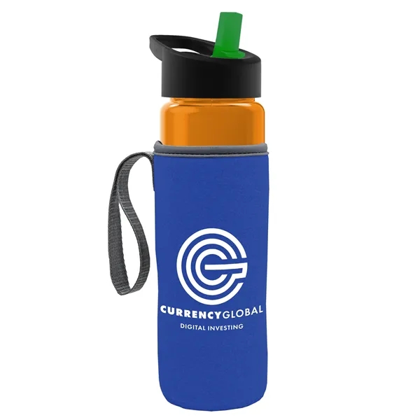 24 Oz Bottle- Flip Straw Lid & Insulator Caddy... from ASI 40480 Koozie Group