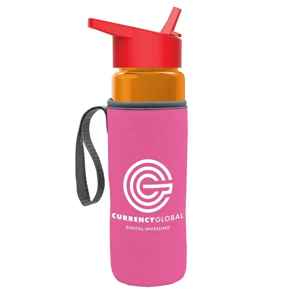 24 Oz Bottle- Flip Straw Lid & Insulator Caddy... from ASI 40480 Koozie Group