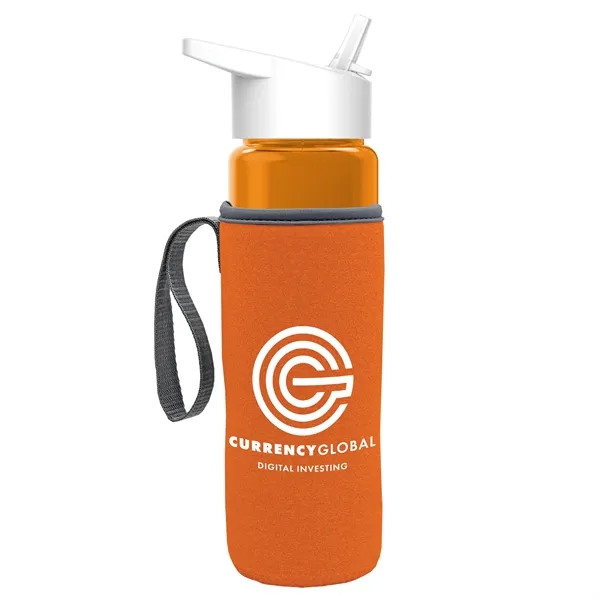 24 Oz Bottle- Flip Straw Lid & Insulator Caddy... from ASI 40480 Koozie Group
