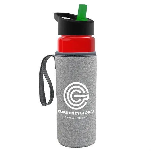 24 Oz Bottle- Flip Straw Lid & Insulator Caddy... from ASI 40480 Koozie Group