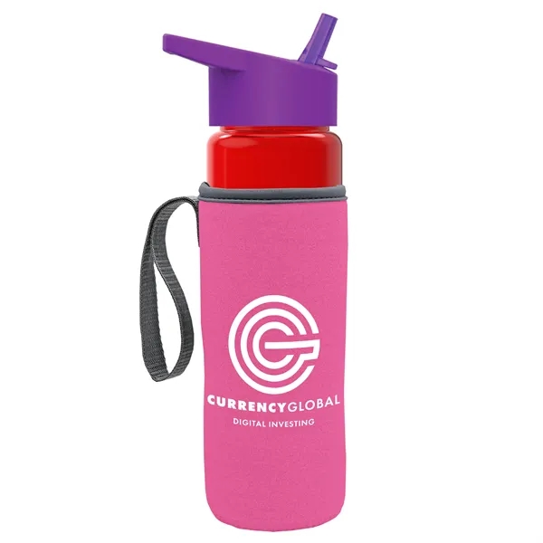 24 Oz Bottle- Flip Straw Lid & Insulator Caddy... from ASI 40480 Koozie Group