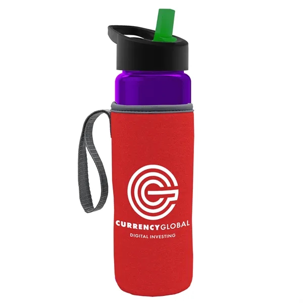 24 Oz Bottle- Flip Straw Lid & Insulator Caddy... from ASI 40480 Koozie Group