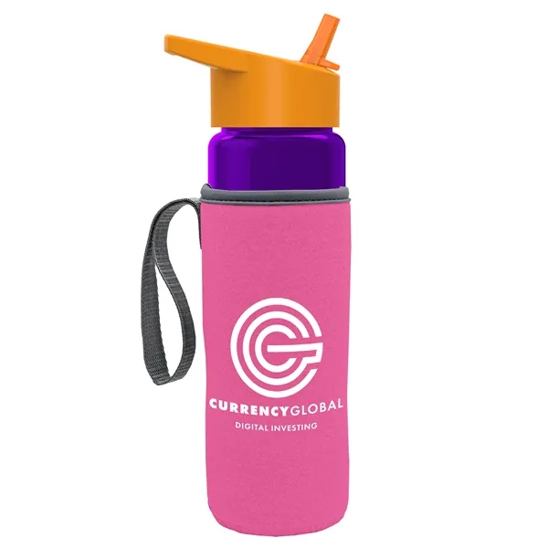 24 Oz Bottle- Flip Straw Lid & Insulator Caddy... from ASI 40480 Koozie Group