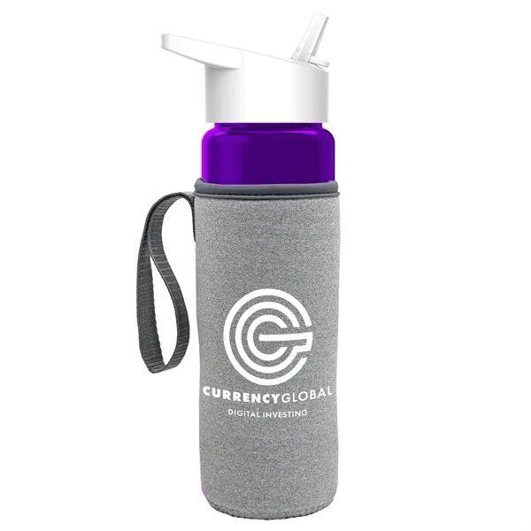24 Oz Bottle- Flip Straw Lid & Insulator Caddy... from ASI 40480 Koozie Group