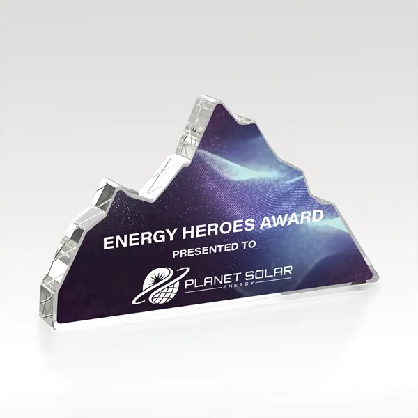 Honor top achievements with a vibrant mountain-shaped acrylic award-crafted to showcase... from ASI 93986 Visions/Awardcraft
