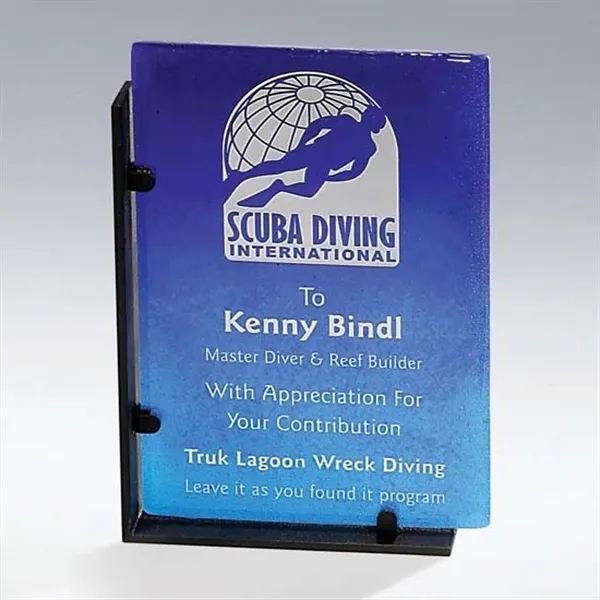 Recycled glass award with recycled iron base.... from ASI 84592 St Regis Group / R S Owens & Co Inc