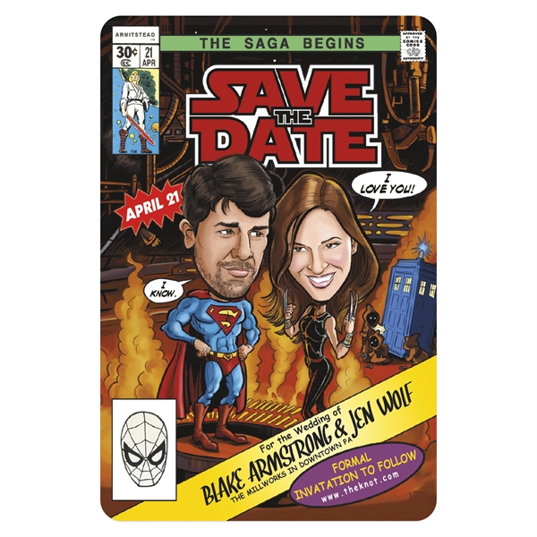 White vinyl Save the Date rectangle magnets for invitations and event... from ASI 56950 Gill Studios Inc / Gill-Line®