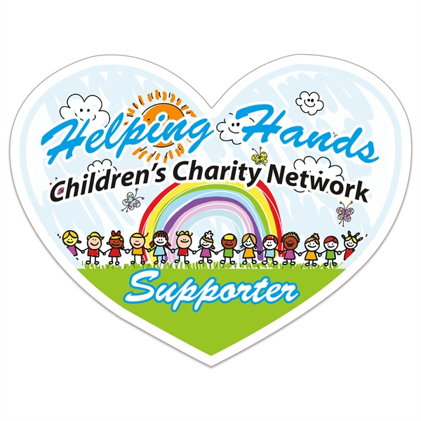 White heart shaped vinyl bumper sticker magnet measuring 3 7/8" x... from ASI 56950 Gill Studios Inc / Gill-Line®