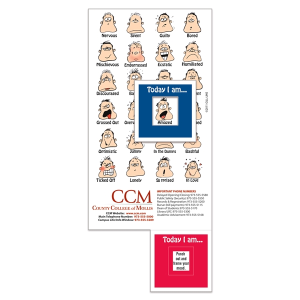 Cartoon faces mood magnet with two attached frames for selecting an... from ASI 56950 Gill Studios Inc / Gill-Line®