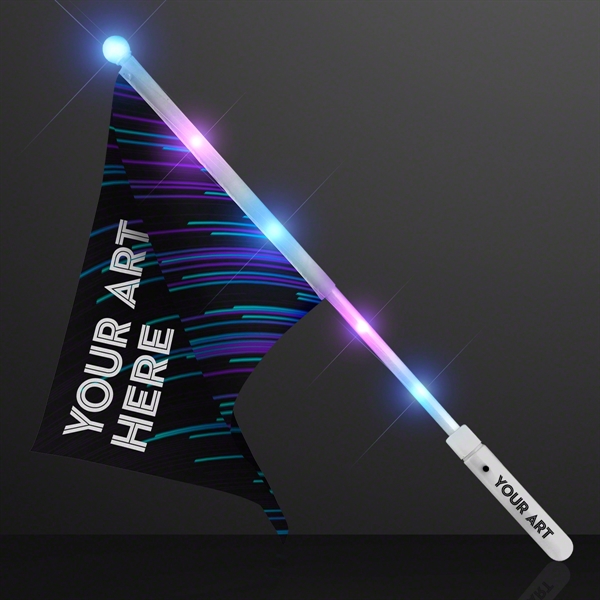 Custom Light Up Rally Flag; Imprinted/Flag Artwork Pricing... from ASI 34194 ALightPromos