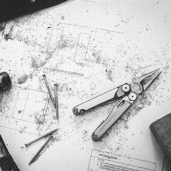 Stainless steel multi-function tool with wire cutters, serrated knife, pliers, saw,... from ASI 46170 Compass Industries Inc