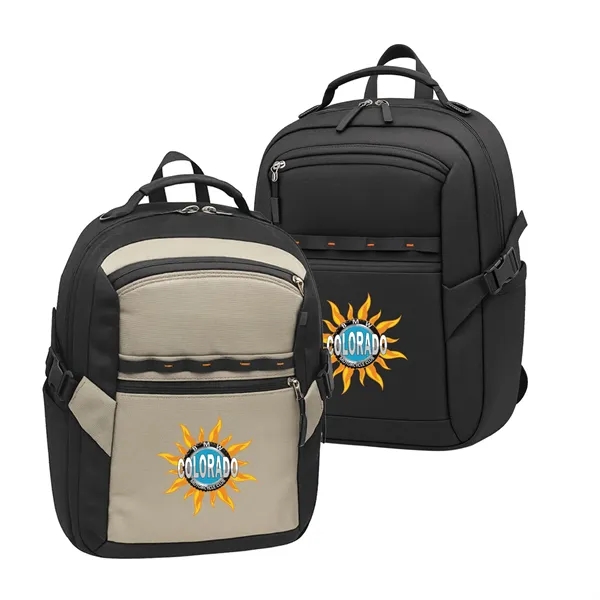 Main compartment with two-way zippered closure and padded laptop compartment... from ASI 41511 Brainchild USA Inc / BrainChild Gift Club