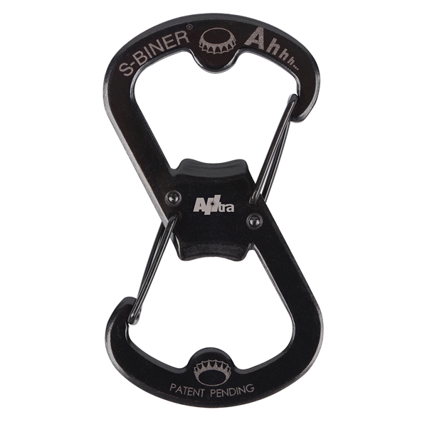 Stainless steel carabiner with gates on both sides and bottle openers... from ASI 46170 Compass Industries Inc