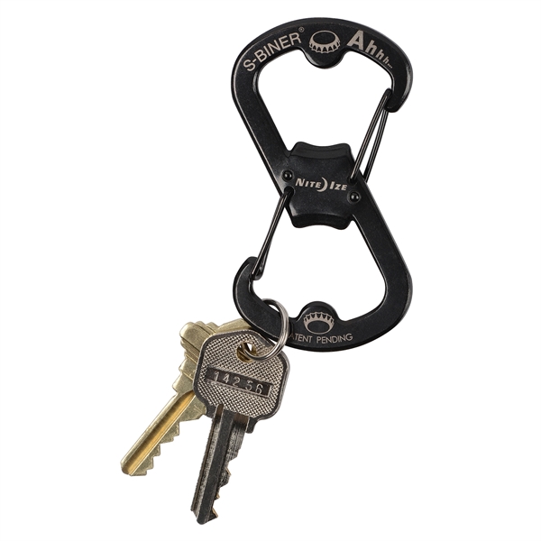 Stainless steel carabiner with gates on both sides and bottle openers... from ASI 46170 Compass Industries Inc