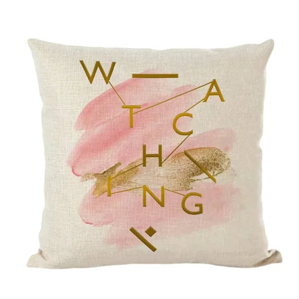 Linen digital print throw pillow cover plus full color digital print... from ASI 37218 Athena Promo (tm)