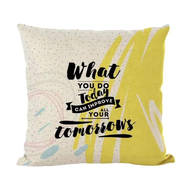 Linen digital print throw pillow cover plus full color digital print... from ASI 37218 Athena Promo (tm)