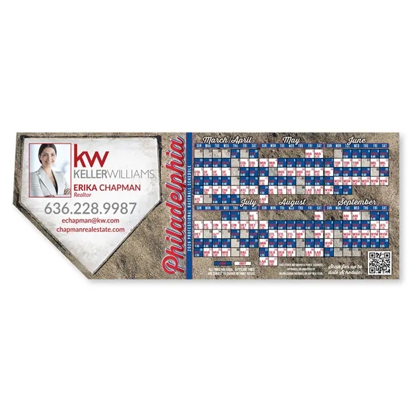 3.75" x 9.88" x .01" baseball themed schedule magnet with four... from ASI 68507 The Magnet Group / Magnet LLC™