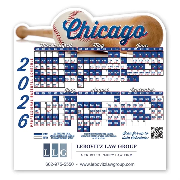 6.25" x 5.88" x .01" baseball themed schedule magnet with four... from ASI 68507 The Magnet Group / Magnet LLC™
