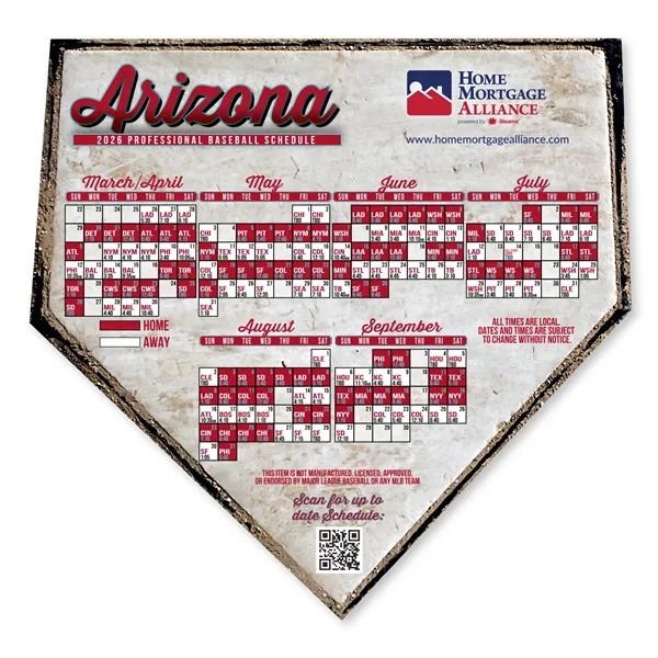 Baseball themed schedule magnet with four color process imprint.... from ASI 68507 The Magnet Group / Magnet LLC™