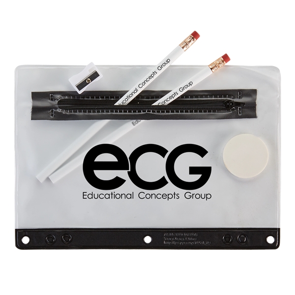 School kit with pouch, two pencils, eraser, and a sharpener.... from ASI 52840 Evans Manufacturing