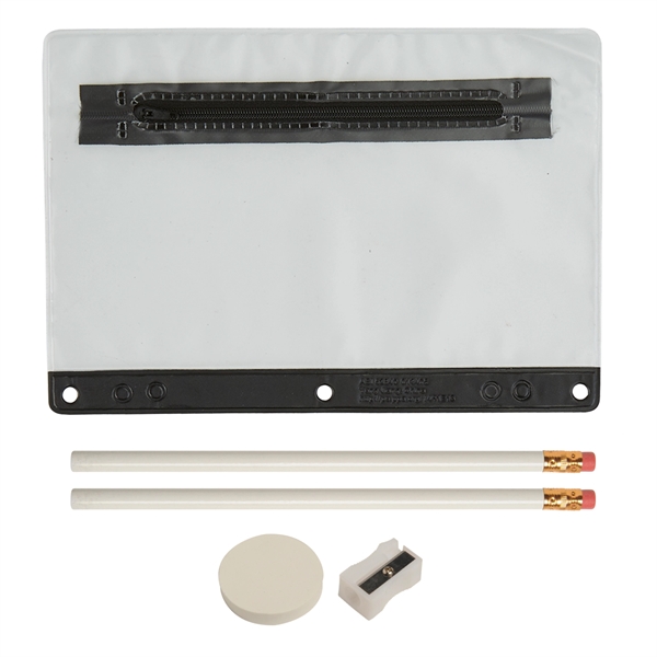 School kit with pouch, two pencils, eraser, and a sharpener.... from ASI 52840 Evans Manufacturing