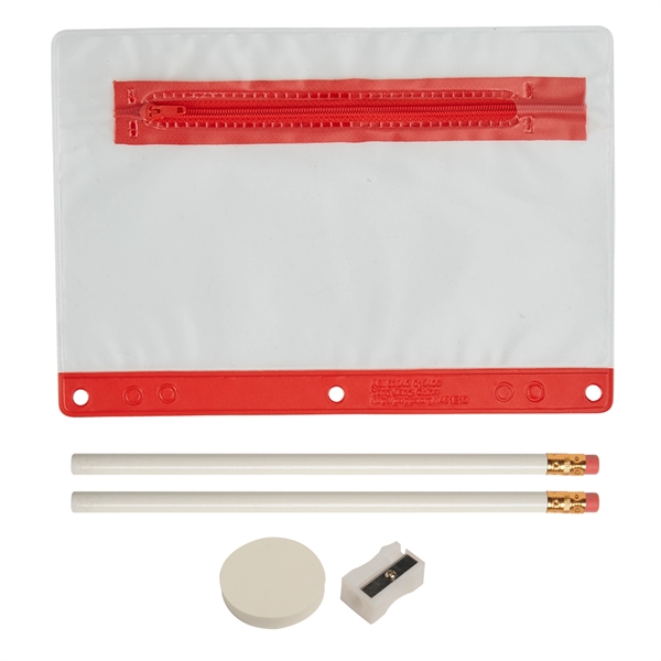 School kit with pouch, two pencils, eraser, and a sharpener.... from ASI 52840 Evans Manufacturing