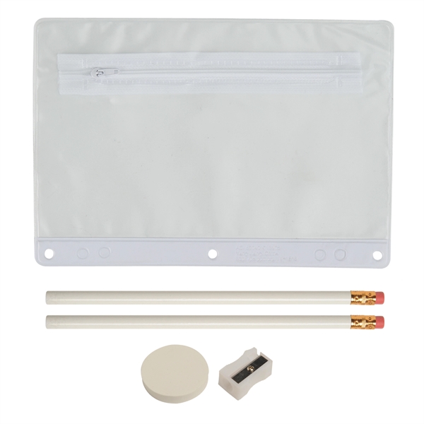 School kit with pouch, two pencils, eraser, and a sharpener.... from ASI 52840 Evans Manufacturing