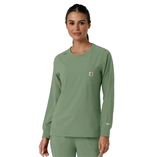 Carhartt Scrubs - Women's One-Pocket Crew Neck Long Sleev...... from ASI 86018 Scrub Authority