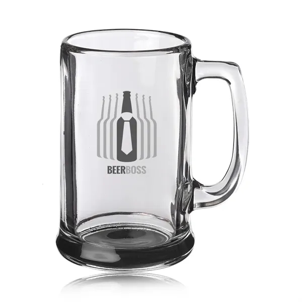 15 oz. clear glass ridged beer mug with thick handle and... from ASI 39552 BEL Promo