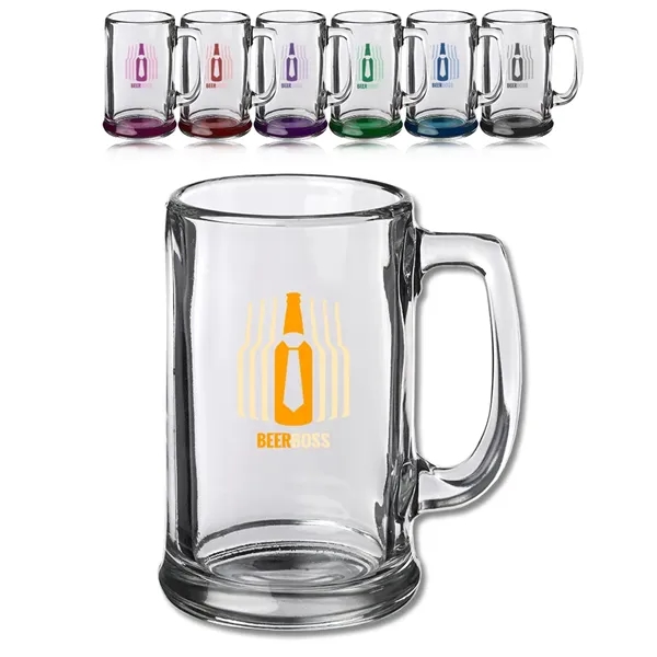 15 oz. clear glass ridged beer mug with thick handle and... from ASI 39552 BEL Promo