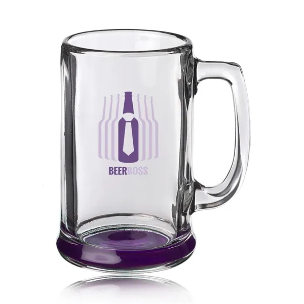 15 oz. clear glass ridged beer mug with thick handle and... from ASI 39552 BEL Promo