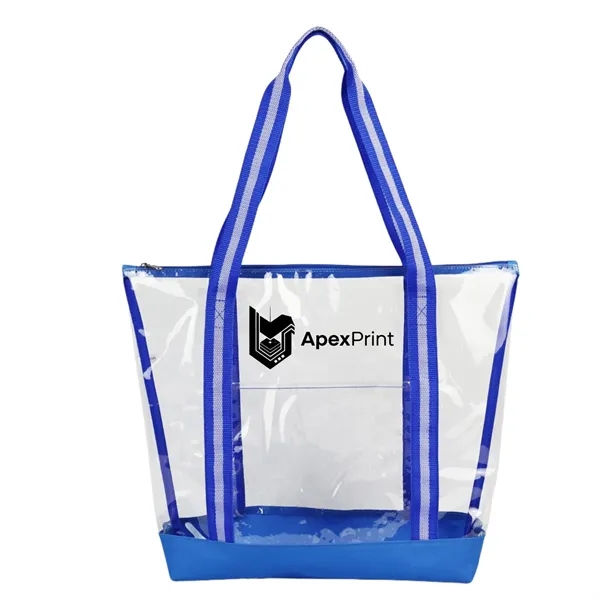 Clear tote bag with a transparent design and a zipper closure... from ASI 57956 Graphco line