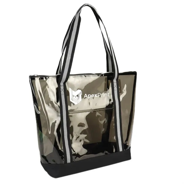 Clear tote bag with a transparent design and a zipper closure... from ASI 57956 Graphco line