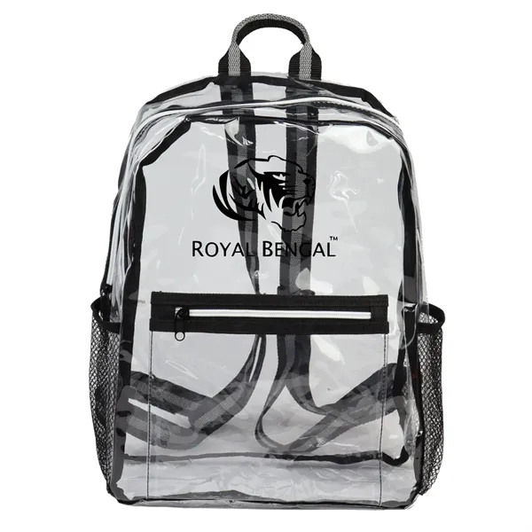 Transparent backpack with a front zipper pocket and adjustable shoulder straps.... from ASI 57956 Graphco line