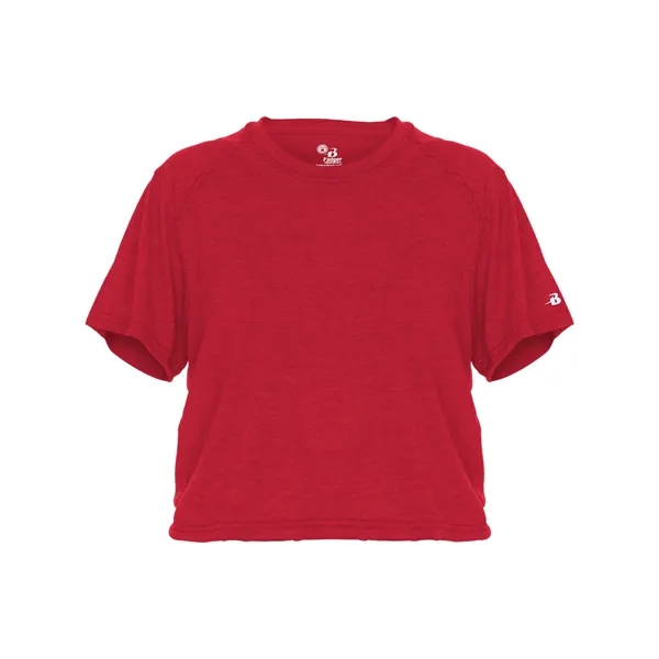 The Ladies' Tri-Blend Crop Tee is made from a performance fabric... from ASI 37461 Augusta Sportswear