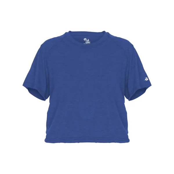 The Ladies' Tri-Blend Crop Tee is made from a performance fabric... from ASI 37461 Augusta Sportswear