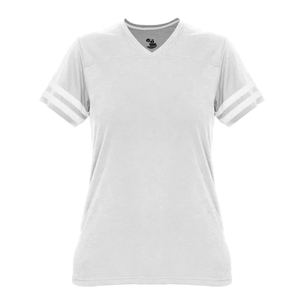 The Ladies' Tri-Blend Fan Tee is made from a performance fabric... from ASI 37461 Augusta Sportswear