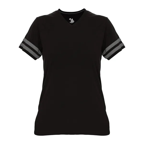 The Ladies' Tri-Blend Fan Tee is made from a performance fabric... from ASI 37461 Augusta Sportswear