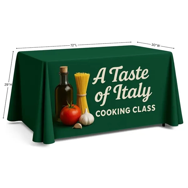 6' Table Throw, Full Color Front Panel Print, 100% Polyester Poplin,... from ASI 94105 Visual Textile Resource