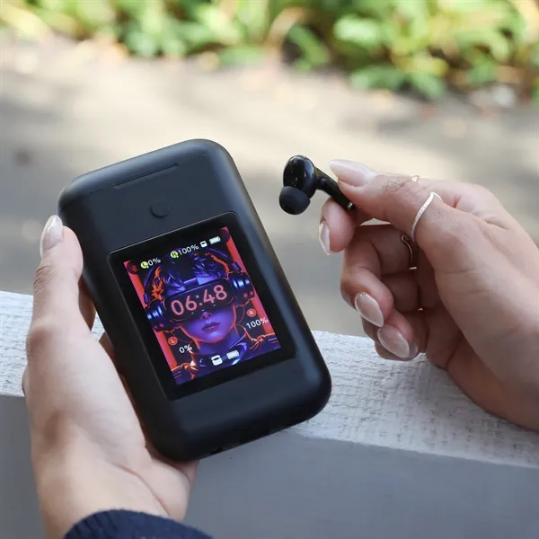 Two-in-one power bank and wireless earbuds with touchscreen control keep devices... from ASI 61966 HPG / OrigAudio HPG Gold