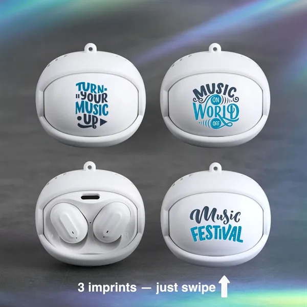 Wireless earbuds with a rotating case that spins to reveal three... from ASI 61966 HPG / OrigAudio HPG Gold